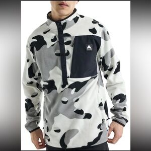 EUC Burton Cinder Fleece Pullover Stout White Cookie Camo
